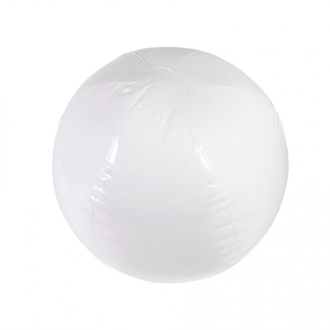 Мяч пляжный надувной; белый; D=40 см (накачан), D=50 см (не накачан), ПВХ - фото от интернет-магазина подарков Хочу Дарю