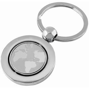 Брелок "Земной шар"; серебристый; 7х3,4х0,4 см; металл; лазерная гравировка - фото от интернет-магазина подарков Хочу Дарю