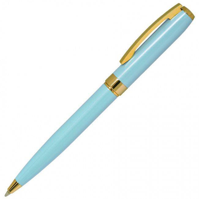 ROYALTY, ручка шариковая, бирюзовый/золотой, металл, лаковое покрытие - фото от интернет-магазина подарков ХочуДарю