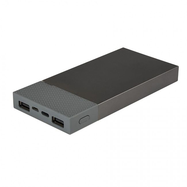 Универсальный аккумулятор "Slim Pro" (10000mAh),серый, 13,8х6,7х1,5 см,пластик,металл - фото от интернет-магазина подарков Хочу Дарю