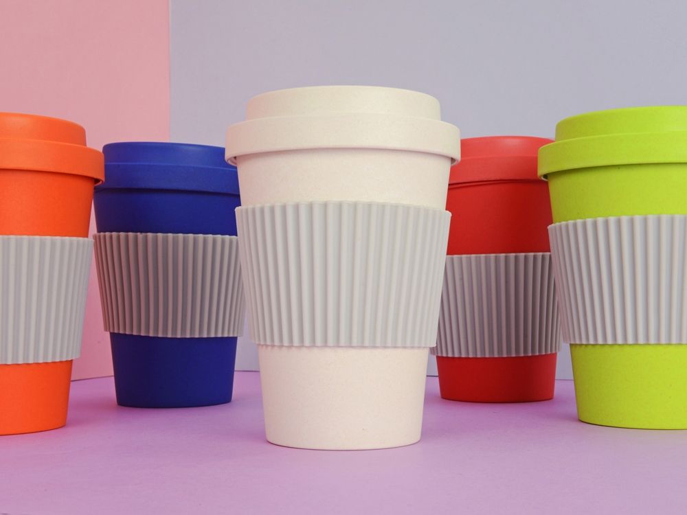 Термокружка из натуральных волокон «Muffin», зеленое яблоко - фото от интернет-магазина подарков Хочу Дарю