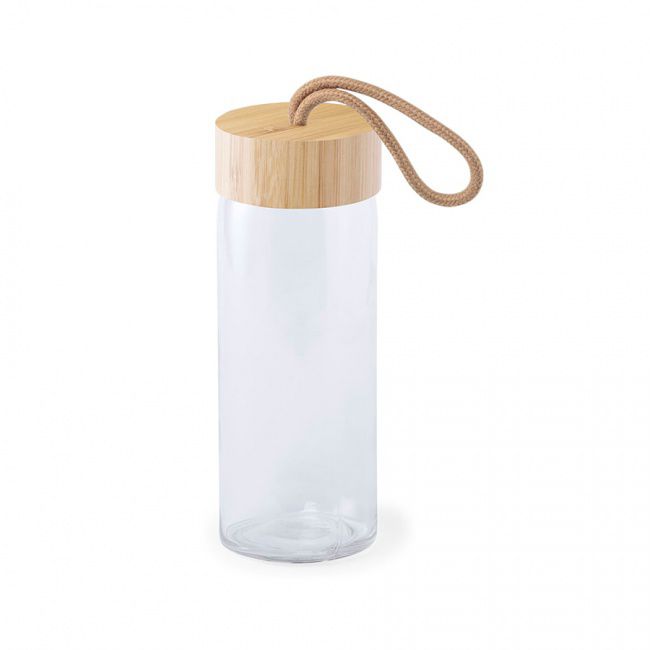 Бутылка для воды "Simple", 19 см, бамбук, стекло - фото от интернет-магазина подарков Хочу Дарю