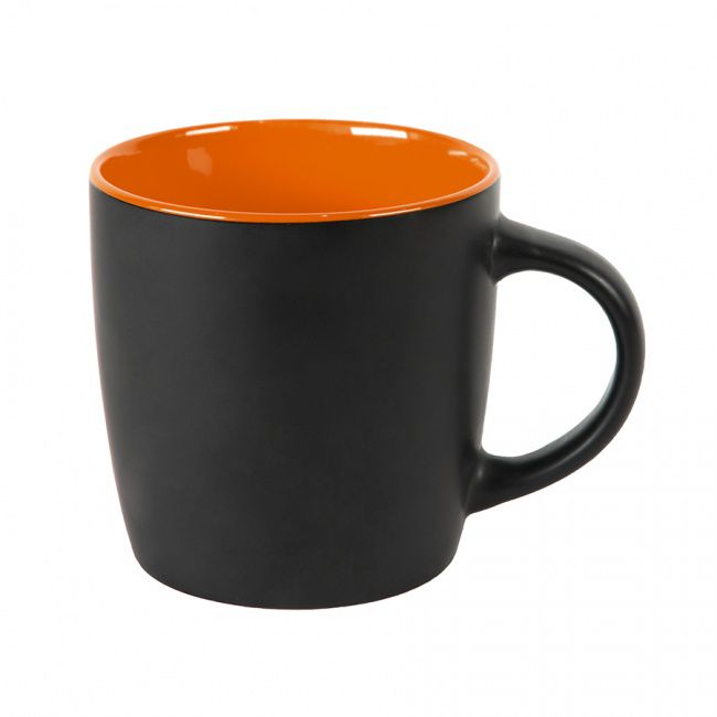 Кружка INTRO, черный с оранжевым, 350 мл, керамика - фото от интернет-магазина подарков Хочу Дарю