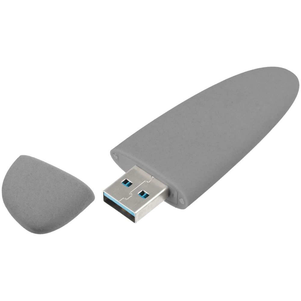 Флешка Pebble, серая, USB 3.0, 16 Гб - фото от интернет-магазина подарков Хочу Дарю