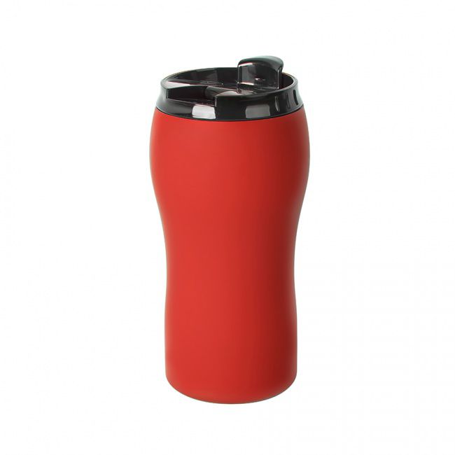 Термокружка вакуумная  "Velvet";  380 мл; красный; металл/пластик - фото от интернет-магазина подарков Хочу Дарю