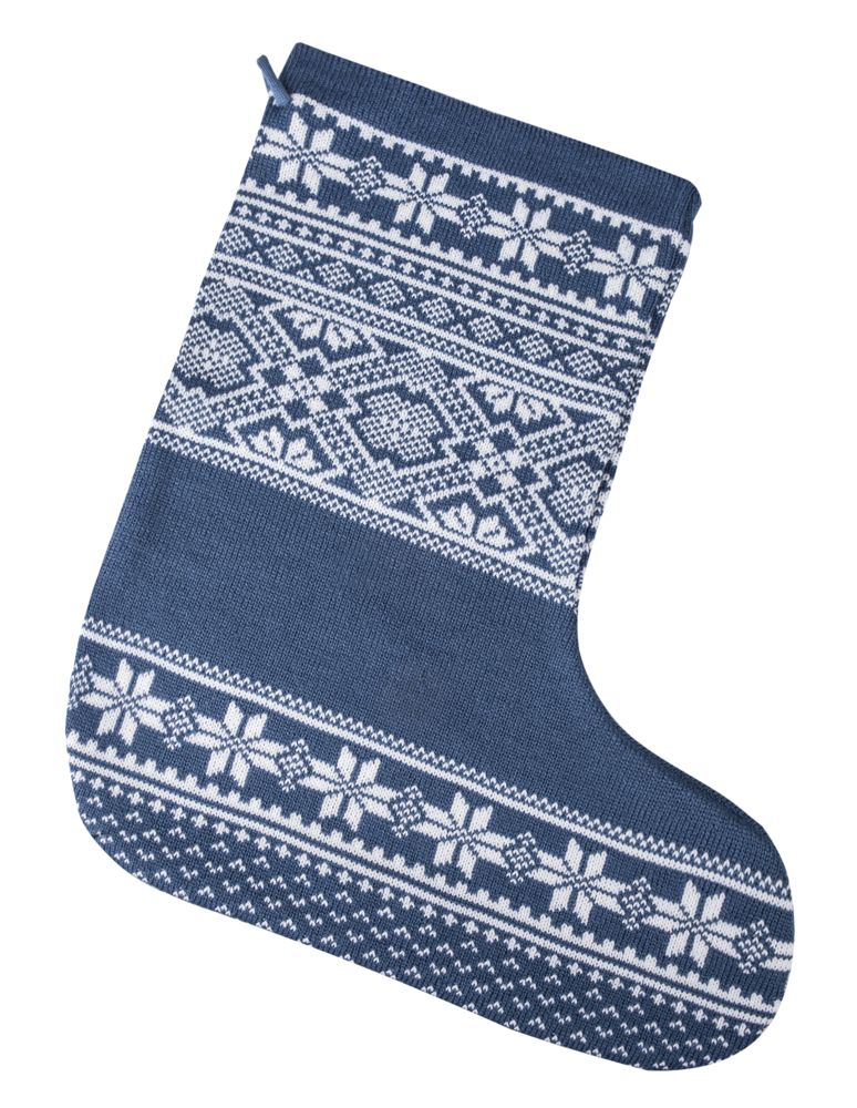 Новогодний носок «Скандик», синий (индиго) - фото от интернет-магазина подарков Хочу Дарю
