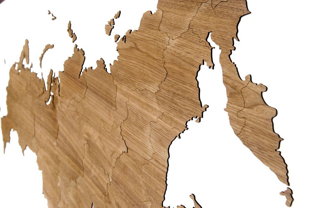 Деревянная карта России, орех - фото от интернет-магазина подарков Хочу Дарю
