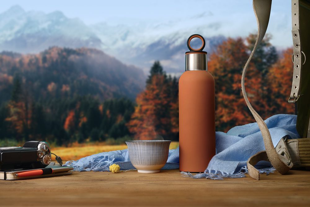 Термобутылка Sherp, оранжевая - фото от интернет-магазина подарков Хочу Дарю