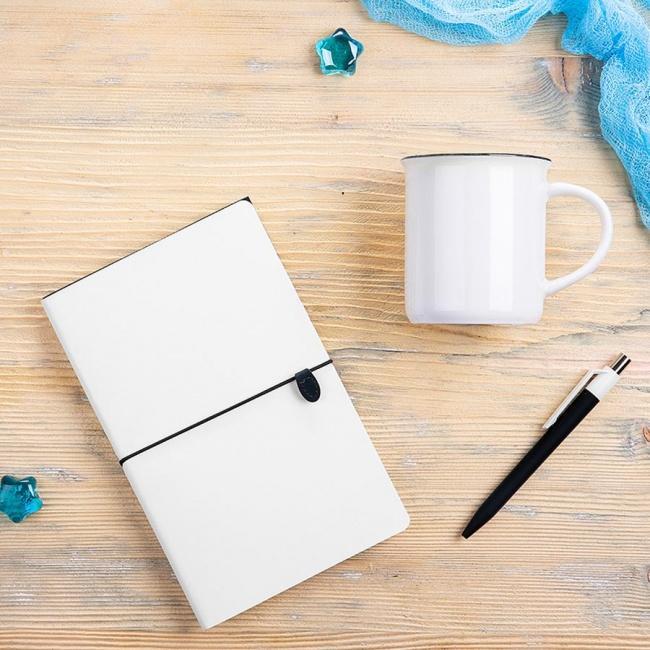 Набор подарочный FINELINE: кружка, блокнот, ручка, коробка, стружка, белый с черным - фото от интернет-магазина подарков Хочу Дарю