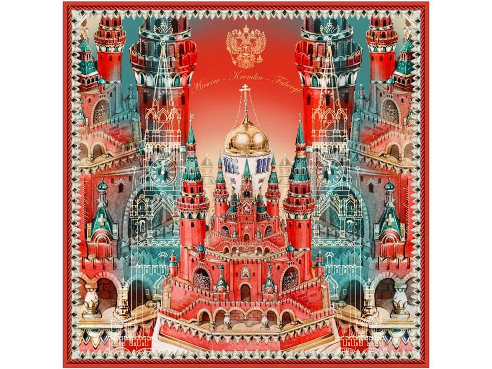 Платок Кремль - Москва - Фаберже - фото от интернет-магазина подарков Хочу Дарю