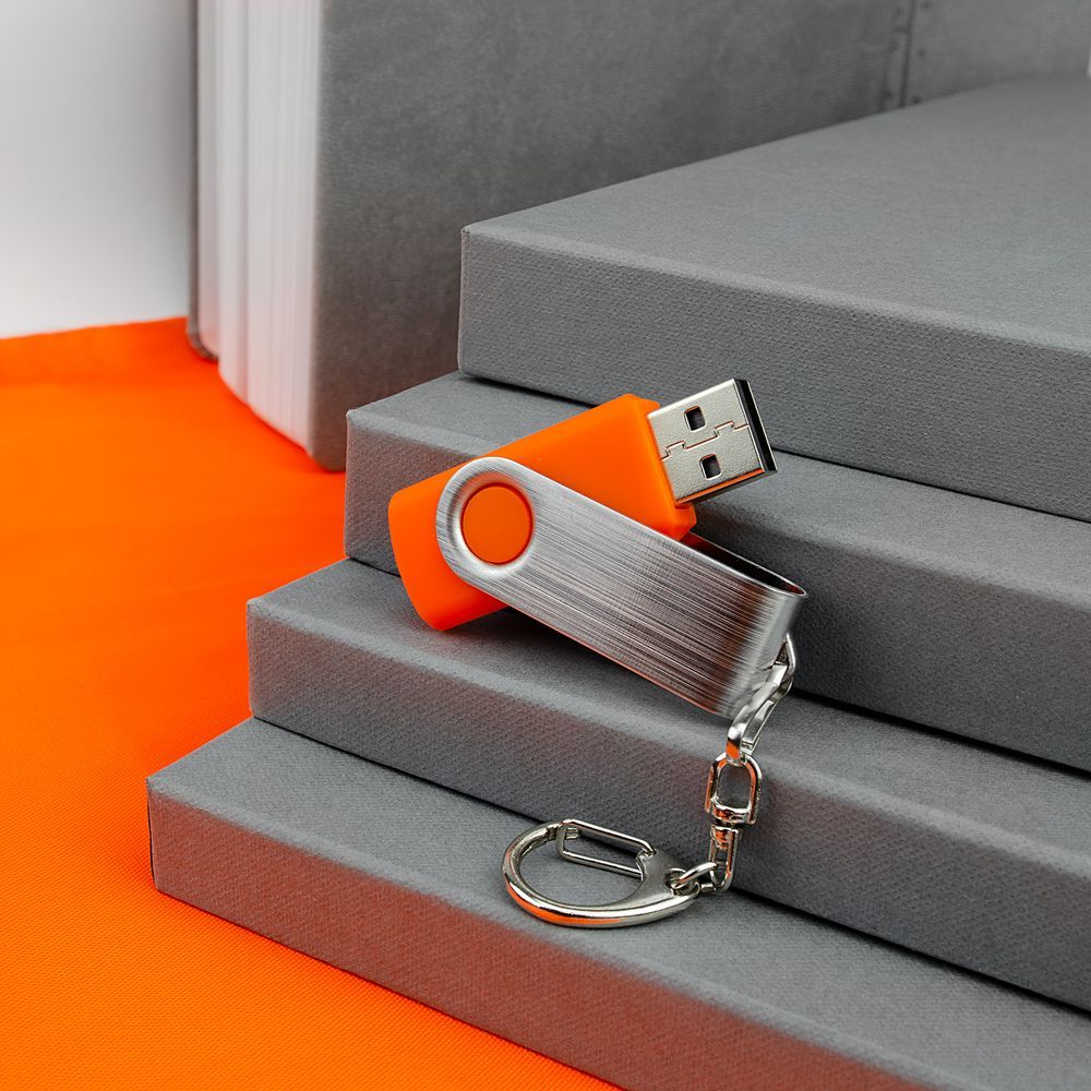 Флешка Twist, оранжевая, 16 Гб - фото от интернет-магазина подарков Хочу Дарю