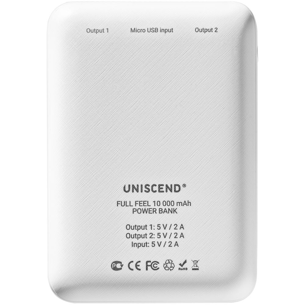 Внешний аккумулятор Uniscend Full Feel 10000 мАч с индикатором, белый - фото от интернет-магазина подарков Хочу Дарю