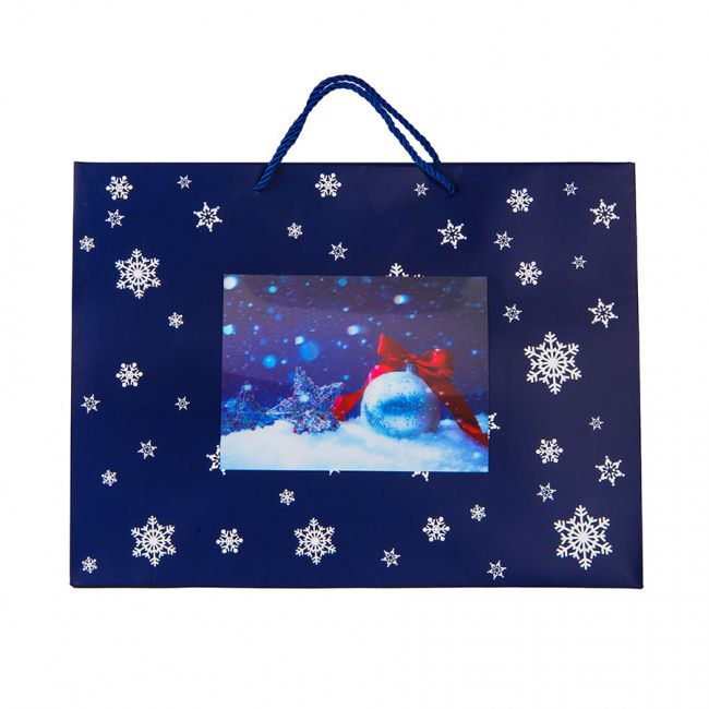 Пакет малый   BLUE WONDER 32*27*11 см, синий - фото от интернет-магазина подарков Хочу Дарю