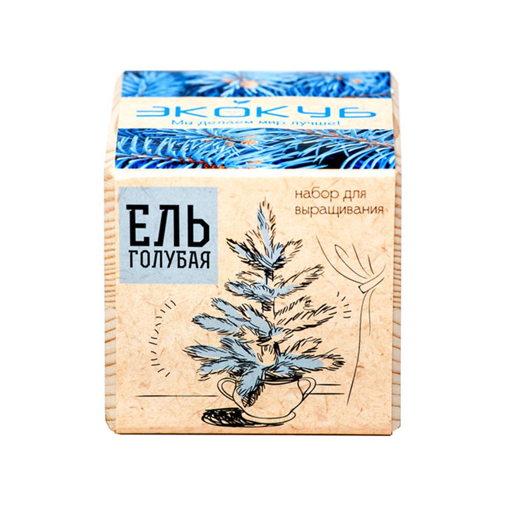 Набор для выращивания «Экокуб», ель голубая - фото от интернет-магазина подарков Хочу Дарю