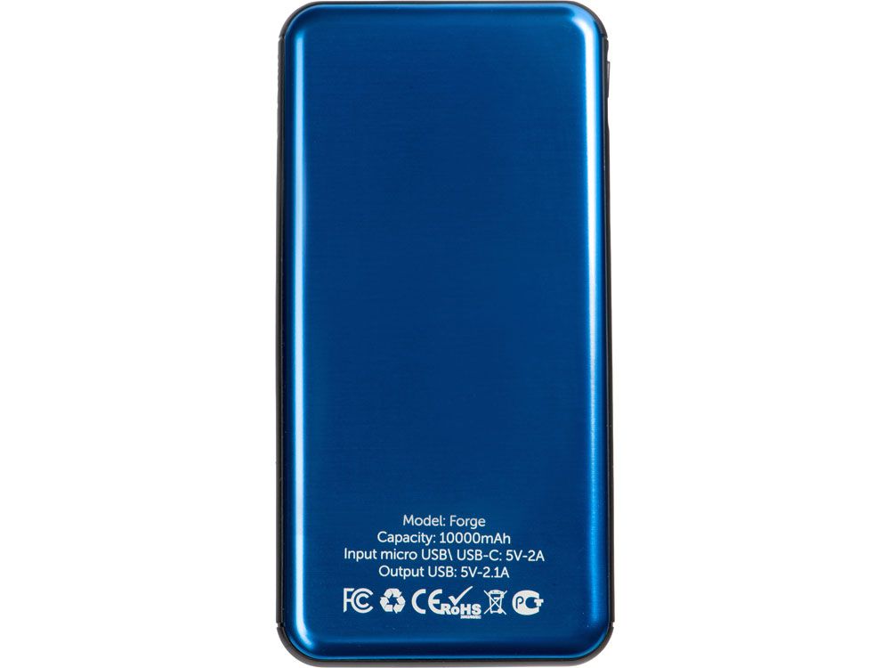 Внешний аккумулятор «Forge» v.2 , 10000 mAh, синий - фото от ХочуДарю