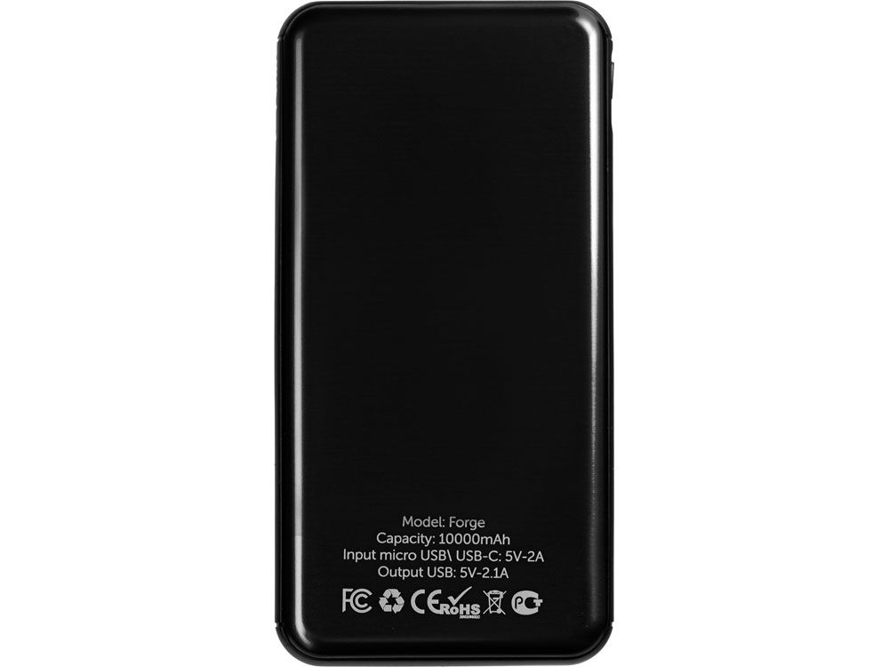 Внешний аккумулятор «Forge» v.2 , 10000 mAh, черный - фото от ХочуДарю