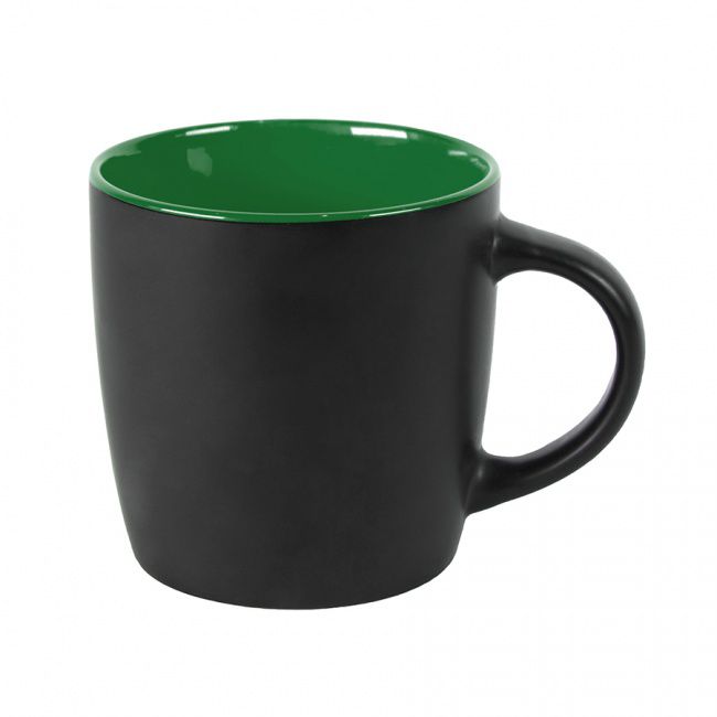Кружка INTRO, черный с зеленым, 350 мл, керамика - фото от интернет-магазина подарков Хочу Дарю