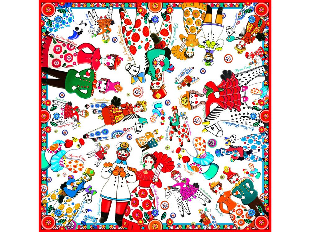 Платок Дымковская игрушка - фото от интернет-магазина подарков Хочу Дарю