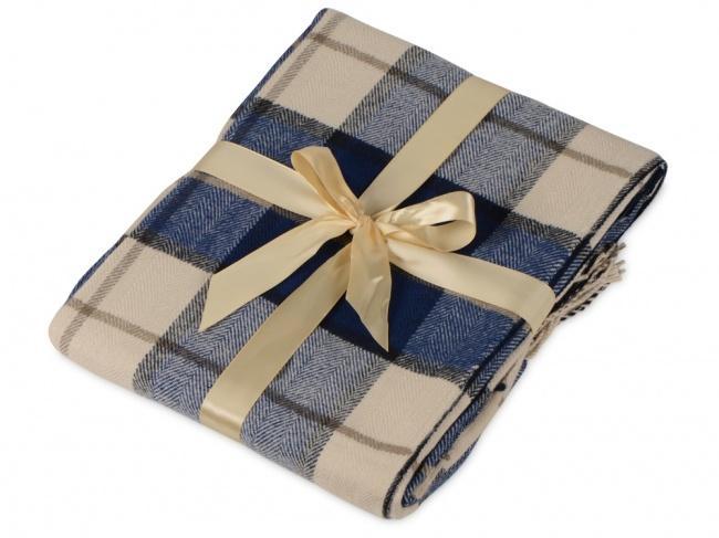 Плед акриловый Tartan синий - фото от интернет-магазина подарков Хочу Дарю