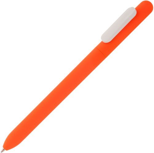 Ручка шариковая Swiper Soft Touch, неоново-оранжевая с белым - фото от ХочуДарю