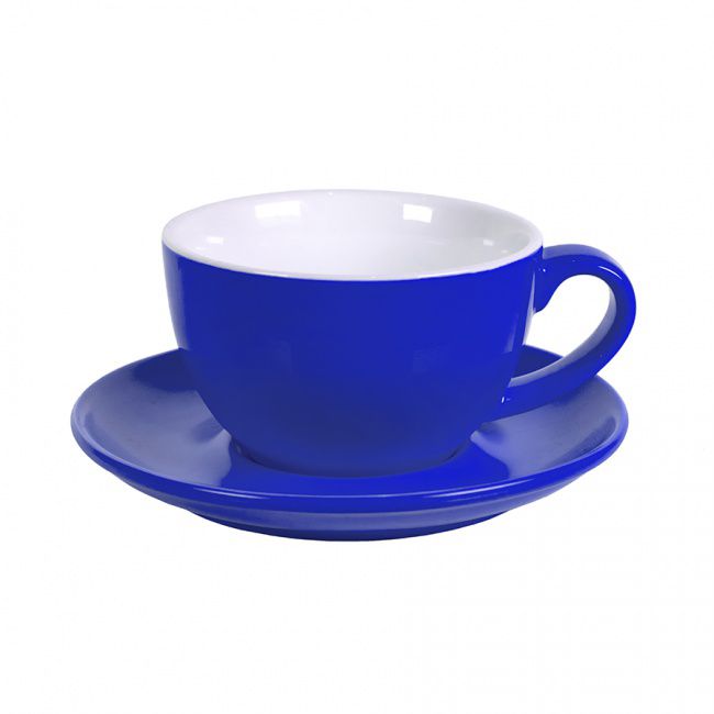 Чайная/кофейная пара CAPPUCCINO, синий, 260 мл, фарфор - фото от интернет-магазина подарков Хочу Дарю
