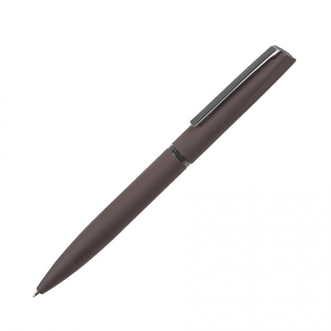 FRANCISCA, ручка шариковая, темно-коричневый/вороненая сталь, металл, пластик, софт-покрытие - фото от интернет-магазина подарков ХочуДарю