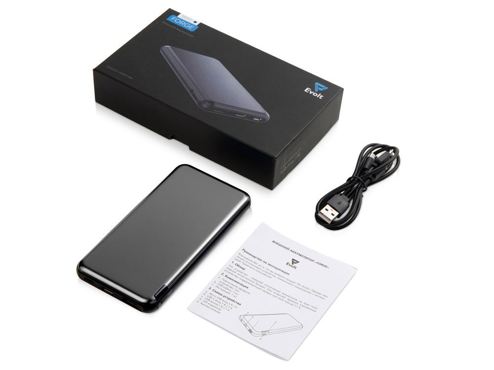 Внешний аккумулятор «Forge» v.2 , 10000 mAh, серый - фото от ХочуДарю