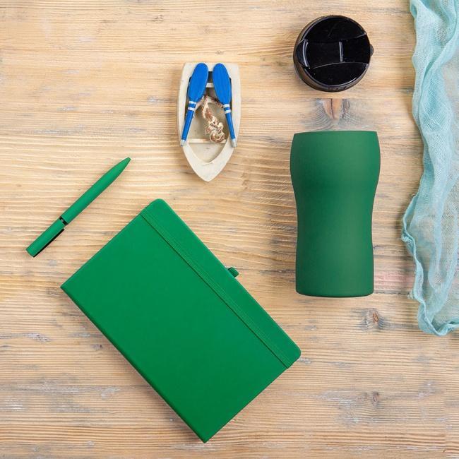 Набор подарочный SILKYWAY: термокружка, блокнот, ручка, коробка, стружка зеленый - фото от интернет-магазина подарков Хочу Дарю
