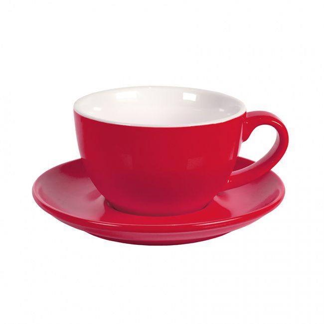 Чайная/кофейная пара CAPPUCCINO, красный, 260 мл, фарфор - фото от интернет-магазина подарков Хочу Дарю
