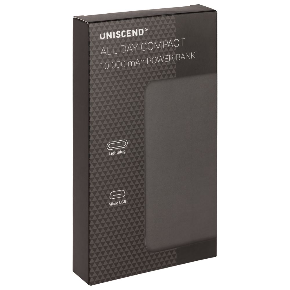 Внешний аккумулятор Uniscend All Day Compact 10000 мAч, черный - фото от интернет-магазина подарков Хочу Дарю