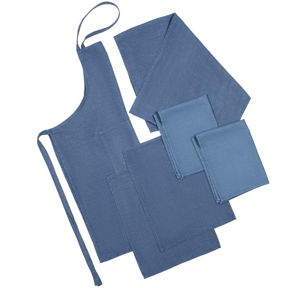 Набор полотенец Fine Line, синий - фото от интернет-магазина подарков Хочу Дарю