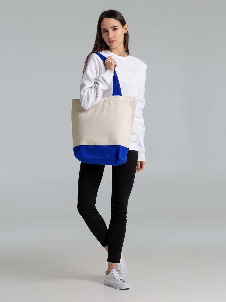 Холщовая сумка Shopaholic, ярко-синяя - фото от интернет-магазина подарков Хочу Дарю