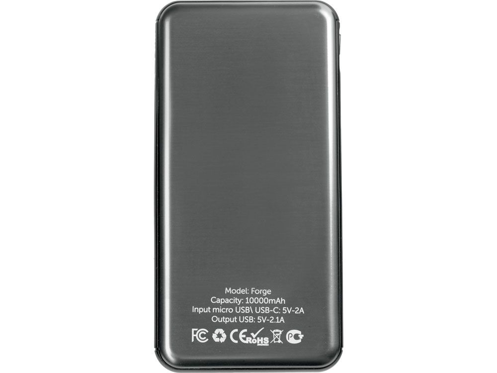 Внешний аккумулятор «Forge» v.2 , 10000 mAh, серый - фото от ХочуДарю