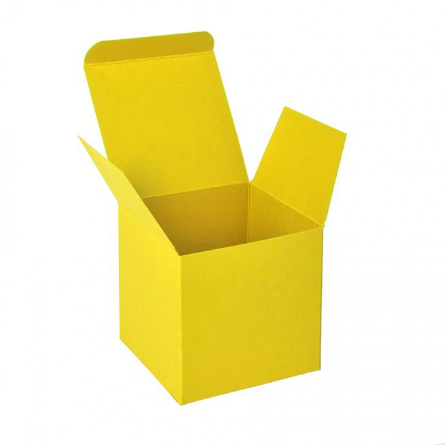 Коробка подарочная CUBE; 9*9*9 см; желтый - фото от интернет-магазина подарков ХочуДарю