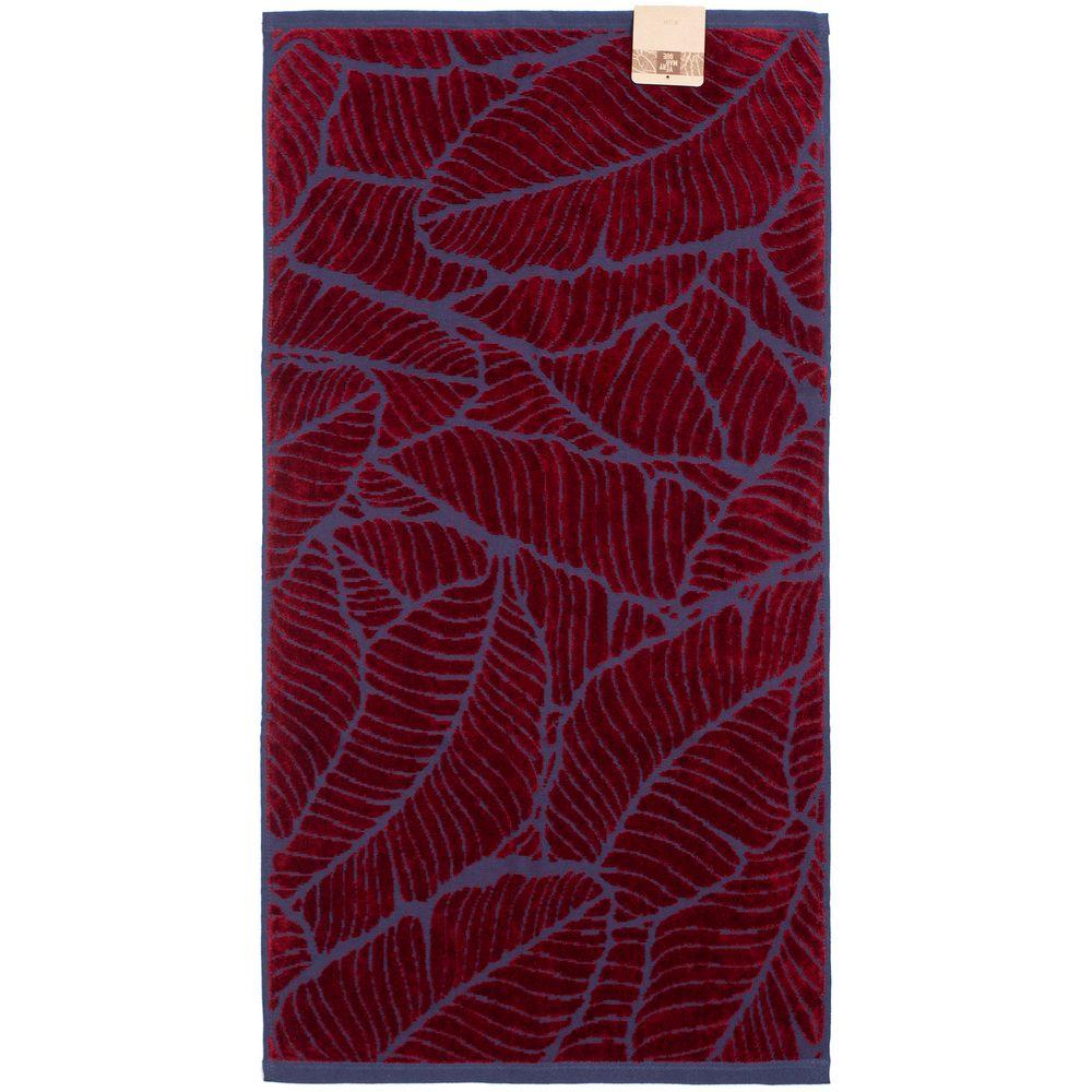 Полотенце In Leaf, малое, синее с бордовым - фото от интернет-магазина подарков Хочу Дарю