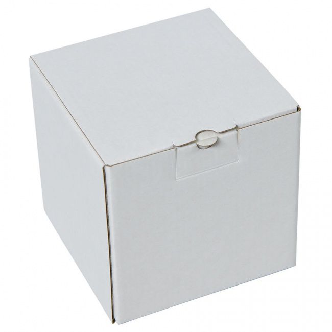 Коробка подарочная для кружки, размер 11*11*11 см., микрогофрокартон белый - фото от интернет-магазина подарков ХочуДарю