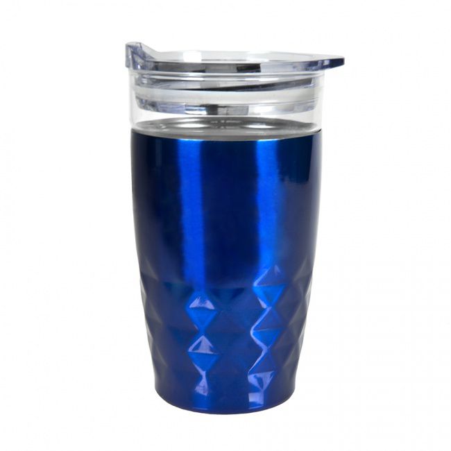 Термокружка вакуумная "Cristal"; синий; 350 мл; металл; стекло - фото от интернет-магазина подарков Хочу Дарю