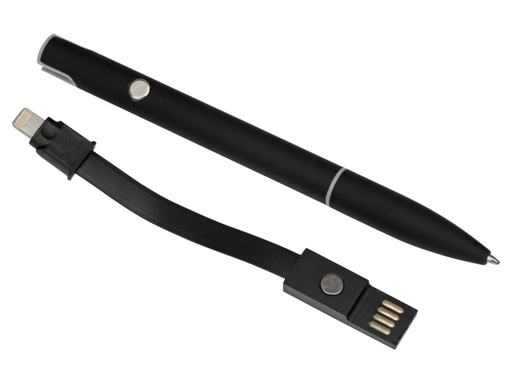 Ручка металлическая шариковая Connect с кабелем USB 2 в 1 - фото от интернет-магазина подарков Хочу Дарю