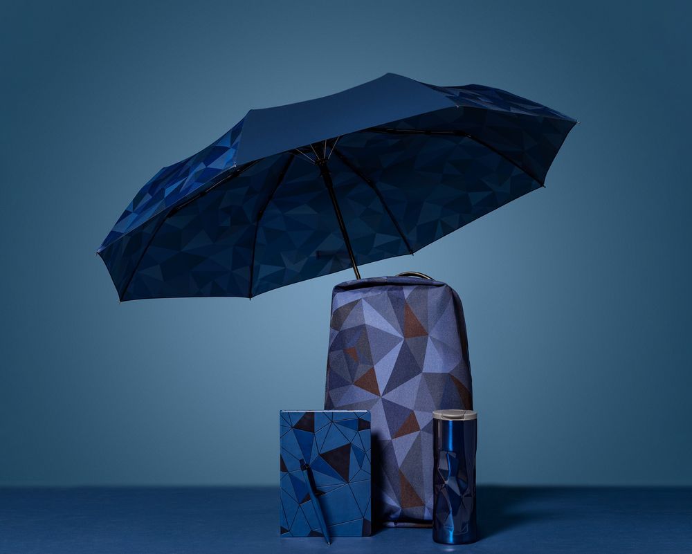 Складной зонт Gems, синий - фото от интернет-магазина подарков Хочу Дарю