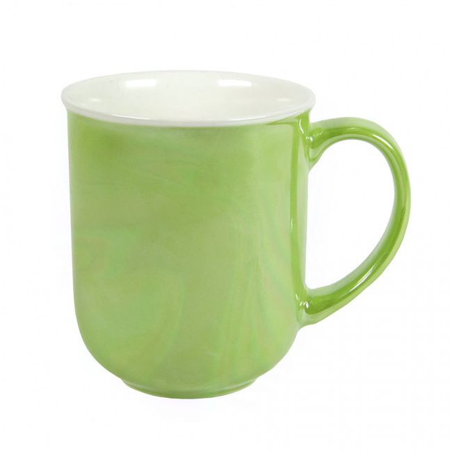 Кружка PERLA, зеленый с белым, 350мл, фарфор - фото от интернет-магазина подарков Хочу Дарю