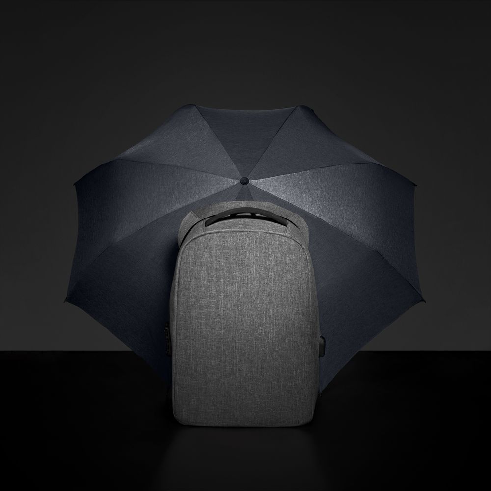 Складной зонт rainVestment, темно-синий меланж - фото от интернет-магазина подарков Хочу Дарю
