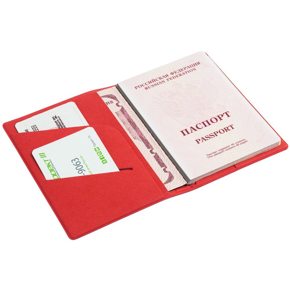 Обложка для паспорта Devon, красная - фото от интернет-магазина подарков Хочу Дарю
