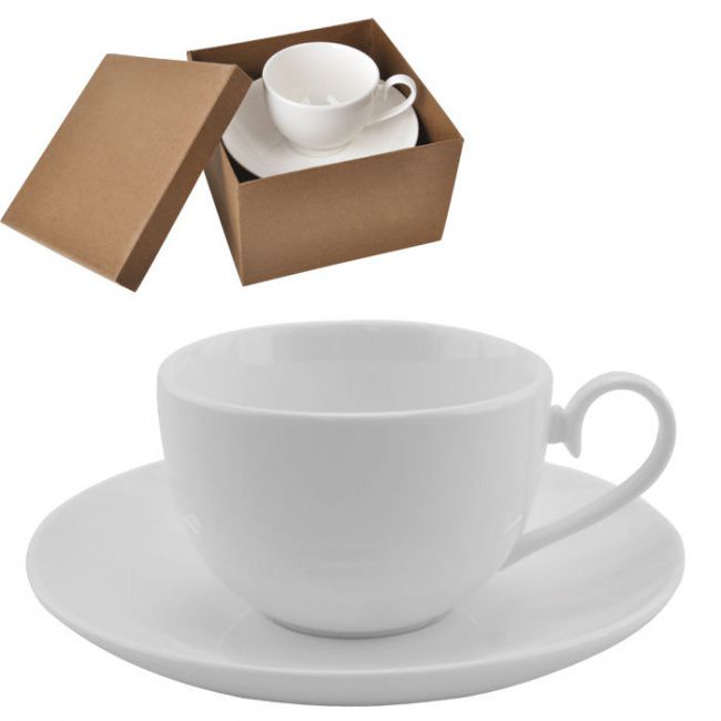 Чайная пара "Классика" в подарочной упаковке; 16,5х16,5х11см,190мл; фарфор; деколь - фото от интернет-магазина подарков Хочу Дарю