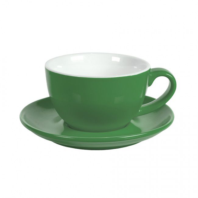 Чайная/кофейная пара CAPPUCCINO, зеленый, 260 мл, фарфор - фото от интернет-магазина подарков Хочу Дарю