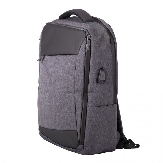 Рюкзак "Leif", темно-серый/черный, 46х32х14 см, осн. ткань:100% полиэстер, подкладка: 100% полиэстер - фото от интернет-магазина подарков Хочу Дарю
