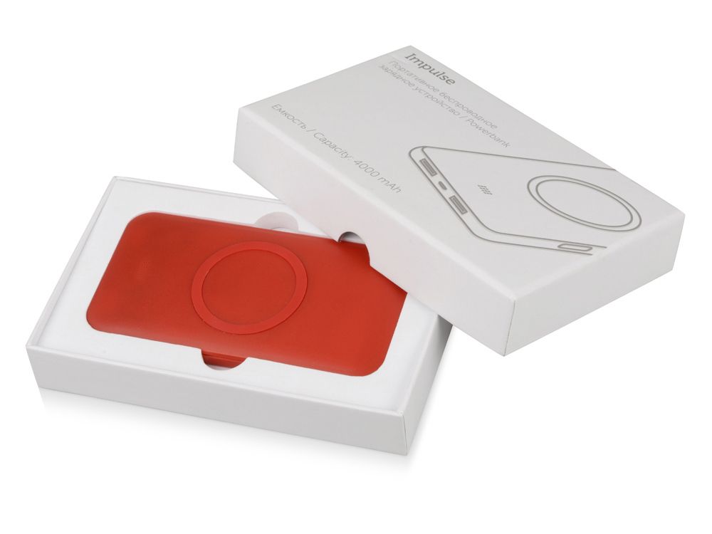 Портативное беспроводное зарядное устройство Impulse, 4000 mAh - фото от интернет-магазина подарков Хочу Дарю