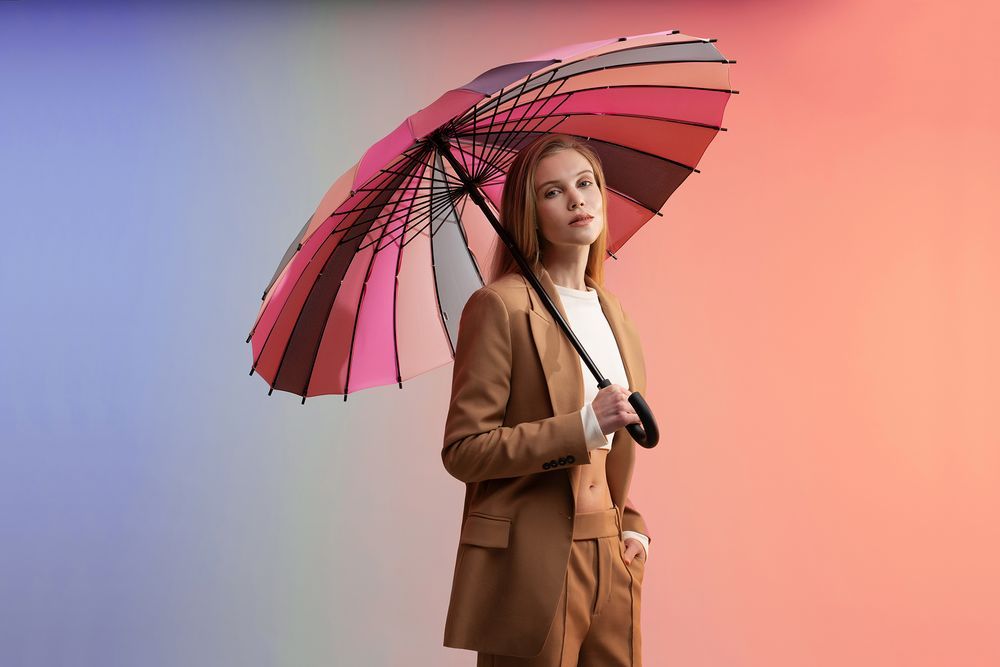 Зонт-трость «Спектр», розовый - фото от интернет-магазина подарков Хочу Дарю