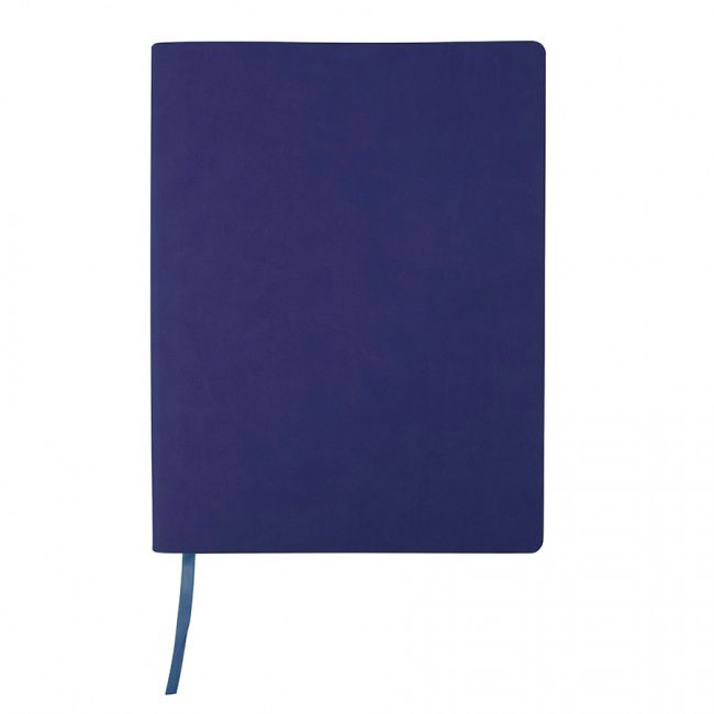 Бизнес-блокнот "Biggy", B5 формат, синий, серый форзац, мягкая обложка, в клетку - фото от интернет-магазина подарков Хочу Дарю