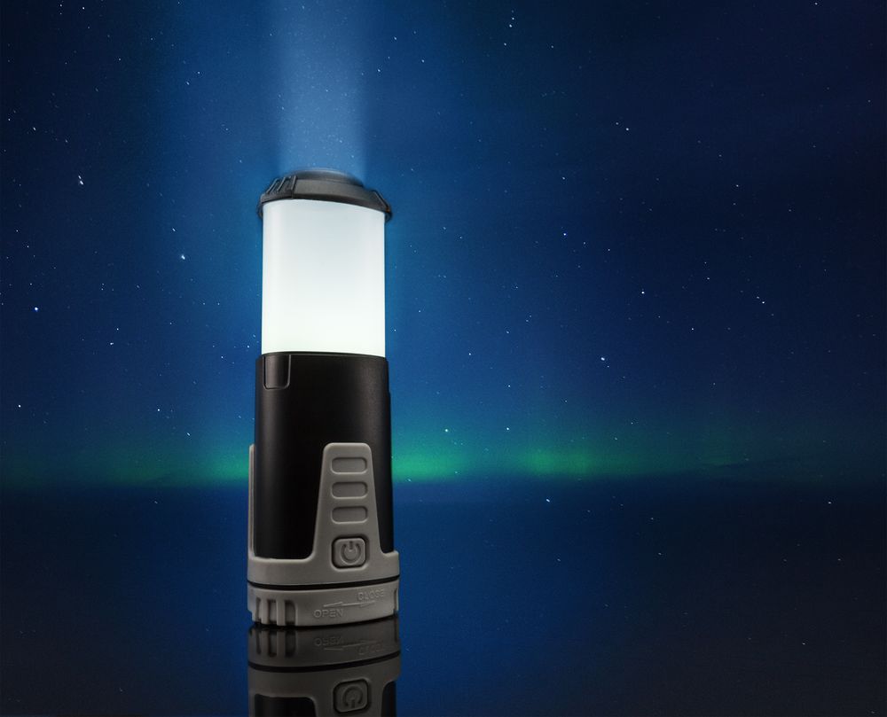 Кемпинговый фонарь Fyrtorn, серый с черным - фото от интернет-магазина подарков Хочу Дарю