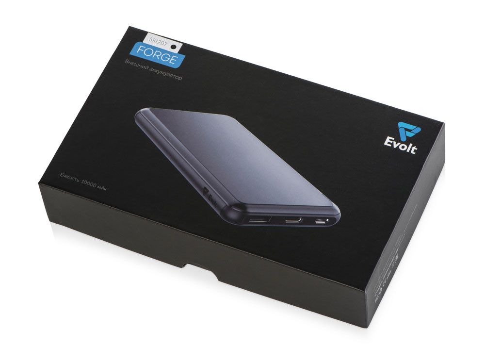 Внешний аккумулятор «Forge» v.2 , 10000 mAh, черный - фото от ХочуДарю